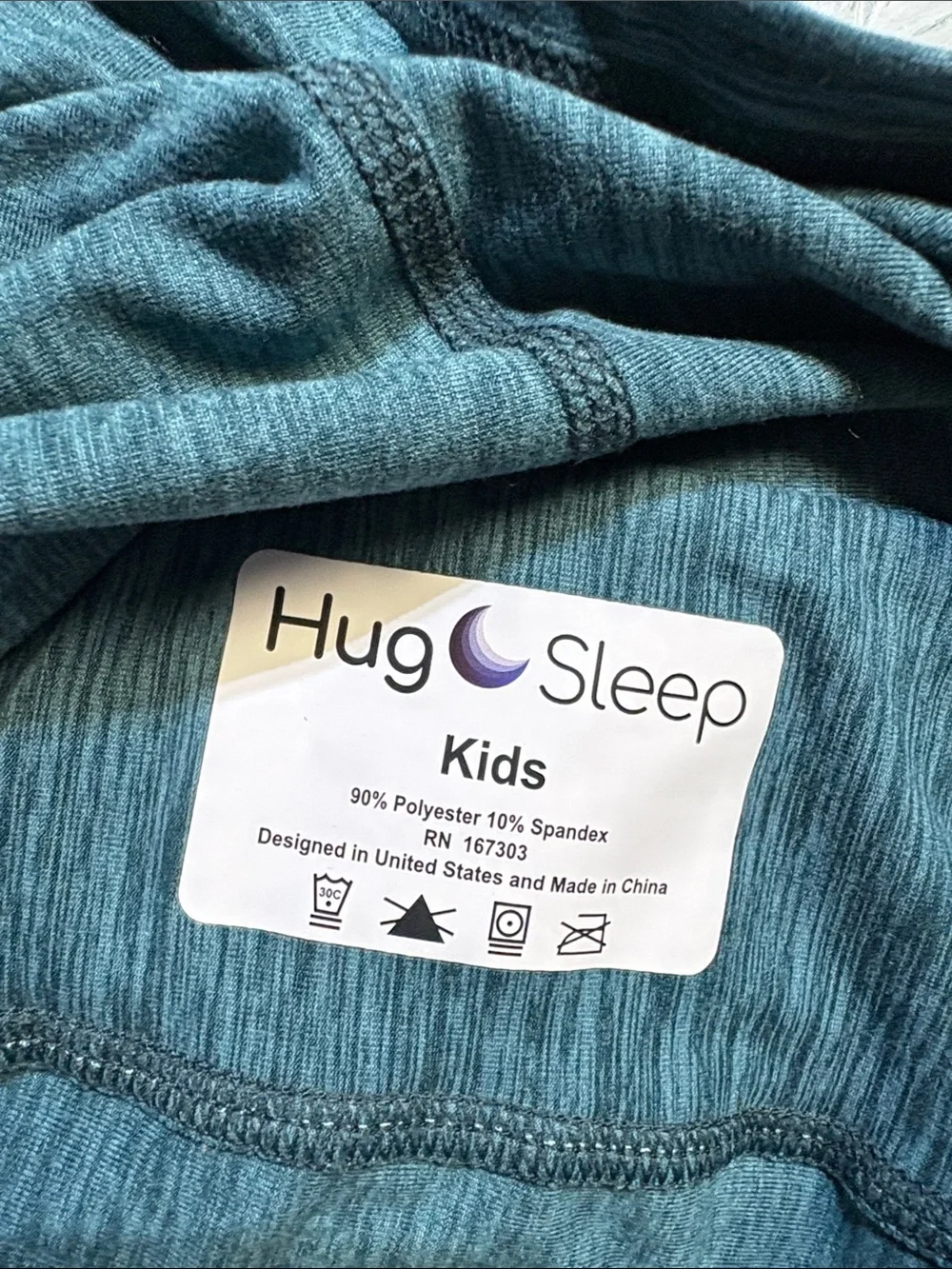 Hug Sleep Kids Turquoise SpaceDye Hooded Sleep Pod